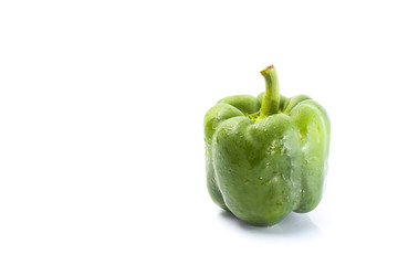 Fresh vegetable Green Pepper on a white background.