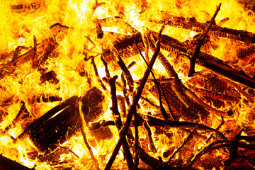 burning campfire wood johannis fire