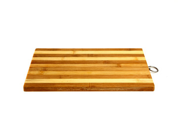 Cutting kitchen tree board isolated on a white background. Cutting wood board on a white background.