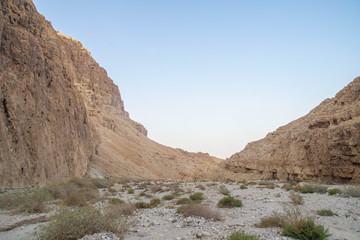 Fototapeta premium Valley in the mountains of Judaean Desert. Dead Sea area, Israel.