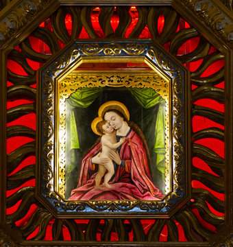 Tylicz, Poland. 2019/8/8. The painting of the Madonna in the Sanctuary of Our Lady of Tylicz.