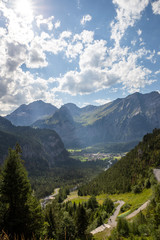 Fototapeta na wymiar panorama view onto Kandersteg switzerland alps