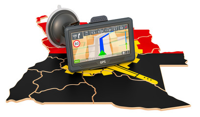GPS navigation in Angola, 3D rendering