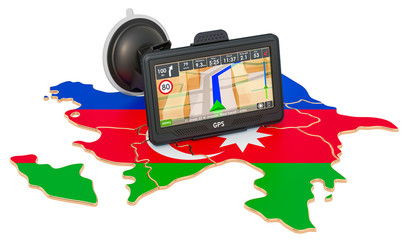 GPS navigation in Azerbaijan, 3D rendering