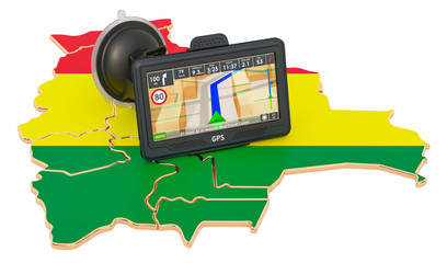 GPS navigation in Bolivia, 3D rendering