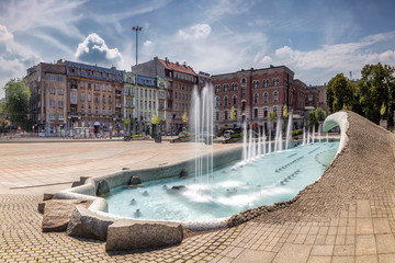 Plac Dąbrowskiego Łódź - obrazy, fototapety, plakaty