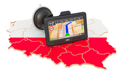 GPS navigation in Poland, 3D rendering