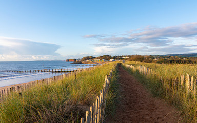 Coastal Footpath on Dawlish Warren Beach - Devon, England