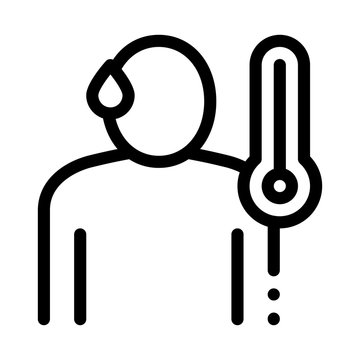 Body Temperature Icon Vector. Outline Body Temperature Sign. Isolated Contour Symbol Illustration