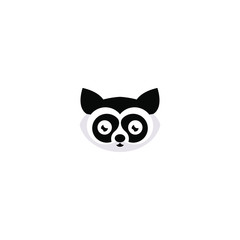 Raccoon face. Raccoon mascot idea for logo, emblem, symbol, icon. Vector illustration