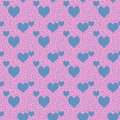 seamless pattern hearts valentine's day template background.Serenity rose colour, pink and blue.  can be used as wrapping paper, background, fabric print, web page backdrop, wallpaper