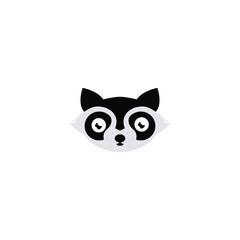 Raccoon face. Raccoon mascot idea for logo, emblem, symbol, icon. Vector illustration