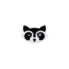 Raccoon face. Raccoon mascot idea for logo, emblem, symbol, icon. Vector illustration