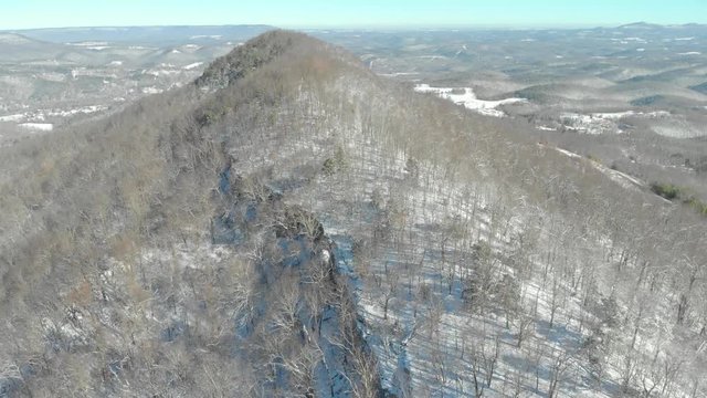 Drone Aerial of Mountain Wilderness with Snow