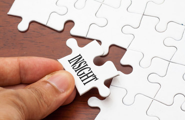 Placing missing a piece of puzzle with insight word