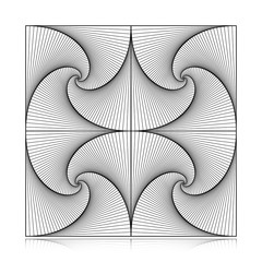 Abstract pattern with spiral and direct lines