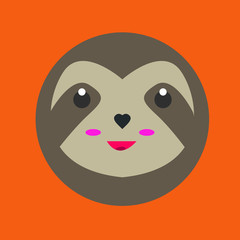 Sloth Head character mascot logo design illustration vector