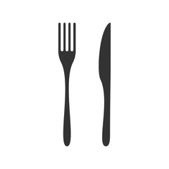Knife and fork isolated on white background. Vector illustration