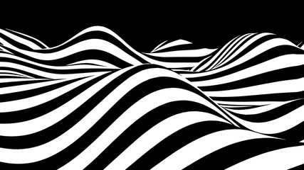 Hallucination. Optical illusion. Twisted illustration. Abstract futuristic background of stripes. Dynamic wave. Vector.