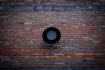 brick wall and lamp