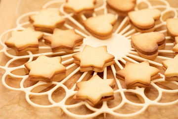 Different shape cookies after baking