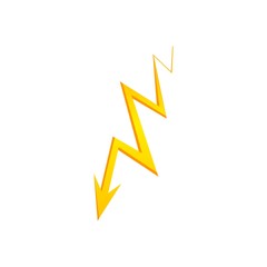 Lighting thunder bolt flash yellow icon set in flat style isolated on white background. Vector illustration