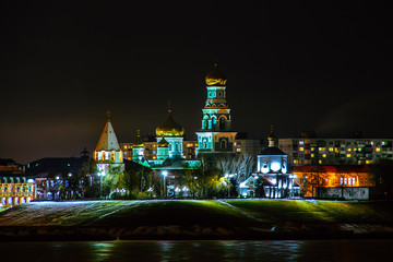 Obraz premium night landscape of temples