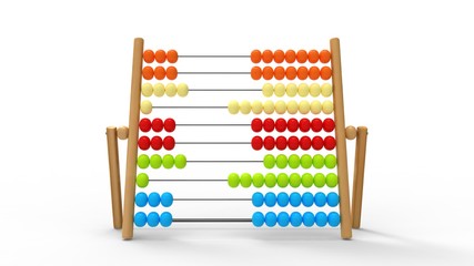3d rendering of an abacus isolated in studio background