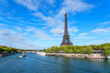 Eiffel Tower and Seine River in Paris