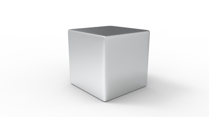 3d rendering of a blank box isolated, in multiple colors.