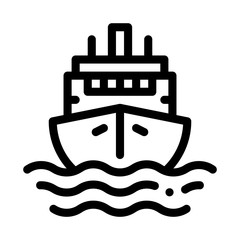 Obraz premium Cruise Vessel Icon Vector. Outline Cruise Vessel Sign. Isolated Contour Symbol Illustration