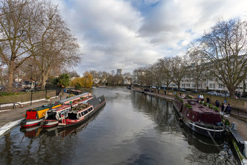 Little Venice in London, Paddington on a winter day