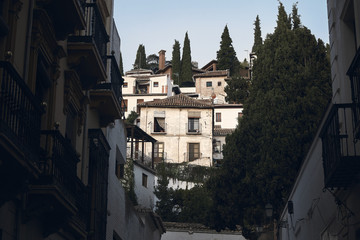 Obraz premium Photograph of the typical house of the city of Granada in the Realejo neighborhood Granada, Spain