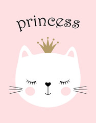 cute princess cat © StockVector