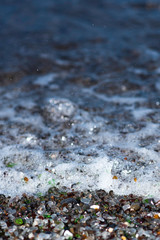 close up of glass beach