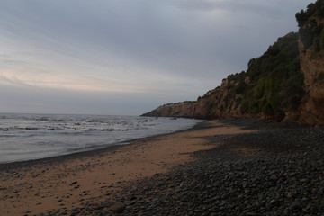 Oamaru, New Zealand. Cape Wanbrow Track to Second Beach. Early morning.