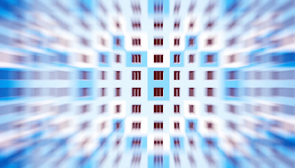 Obraz premium Facade of modern house. Blurred motion effect.