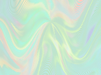 Vector warped lines blue background. Modern abstract creative backdrop with multicolor variable width stripes. Twisted stripes optical illusion. Moire waves. - obrazy, fototapety, plakaty