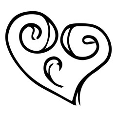 Heart icon. Vector illustration of a heart. Hand drawn doodle heart.