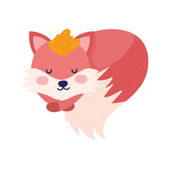 baby shower cute fox sleeping animal cartoon