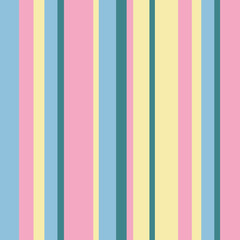 Vector seamless pattern pastel rainbow with yellow, pink, blue, green vertical stripes