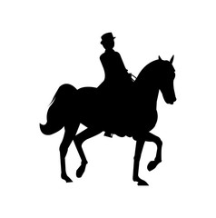 woman with horse silhouette on white
