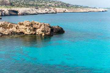 Obraz na płótnie Canvas Cliff at the Mediterranean sea shore