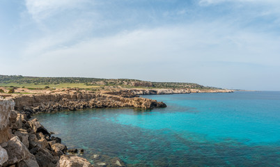 Cliff at the Mediterranean sea shore