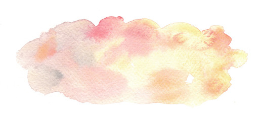 Obraz premium Watercolor hand painted abstract spread color stain illustration texture on white background