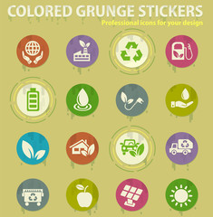 alternative energy colored grunge icons