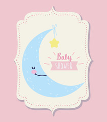 baby shower cute half moon hanging star