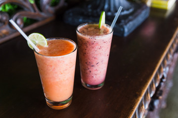 Fresh smoothie glass