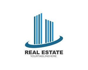 real estate modern city building vector template