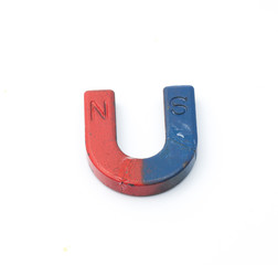 Red and Blue color of magnet on isolated background